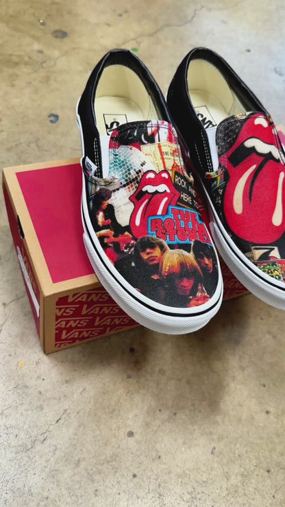 Rolling Stones Vans Slip On Shoes Custom