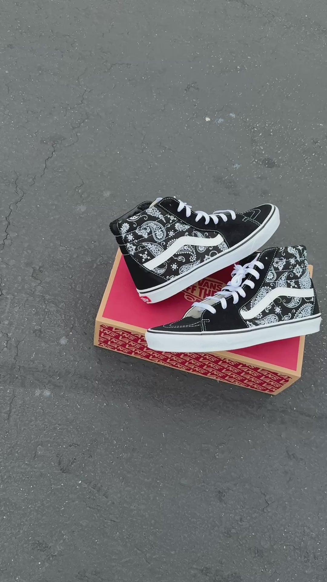Paisley Sk8-Hi Vans - Custom Bandana Theme High Top Vans Shoes
