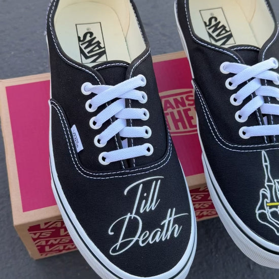 till death ring finger custom vans authentic wedding shoes