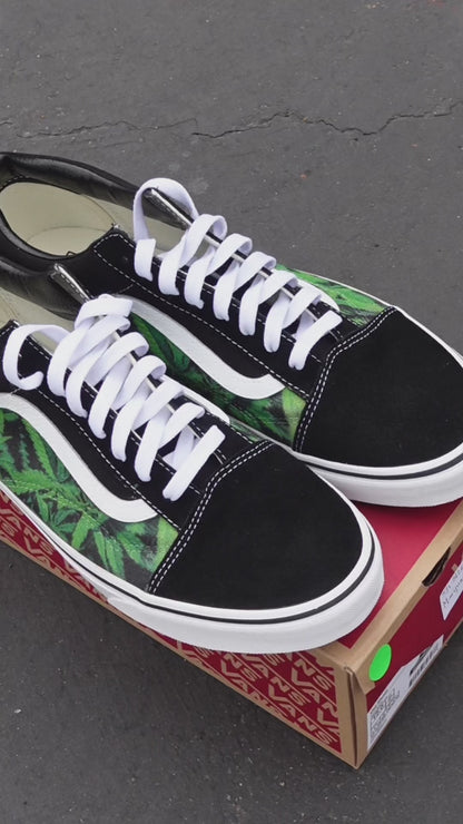 Custom Marijuana Theme Vans Old Skool Shoes