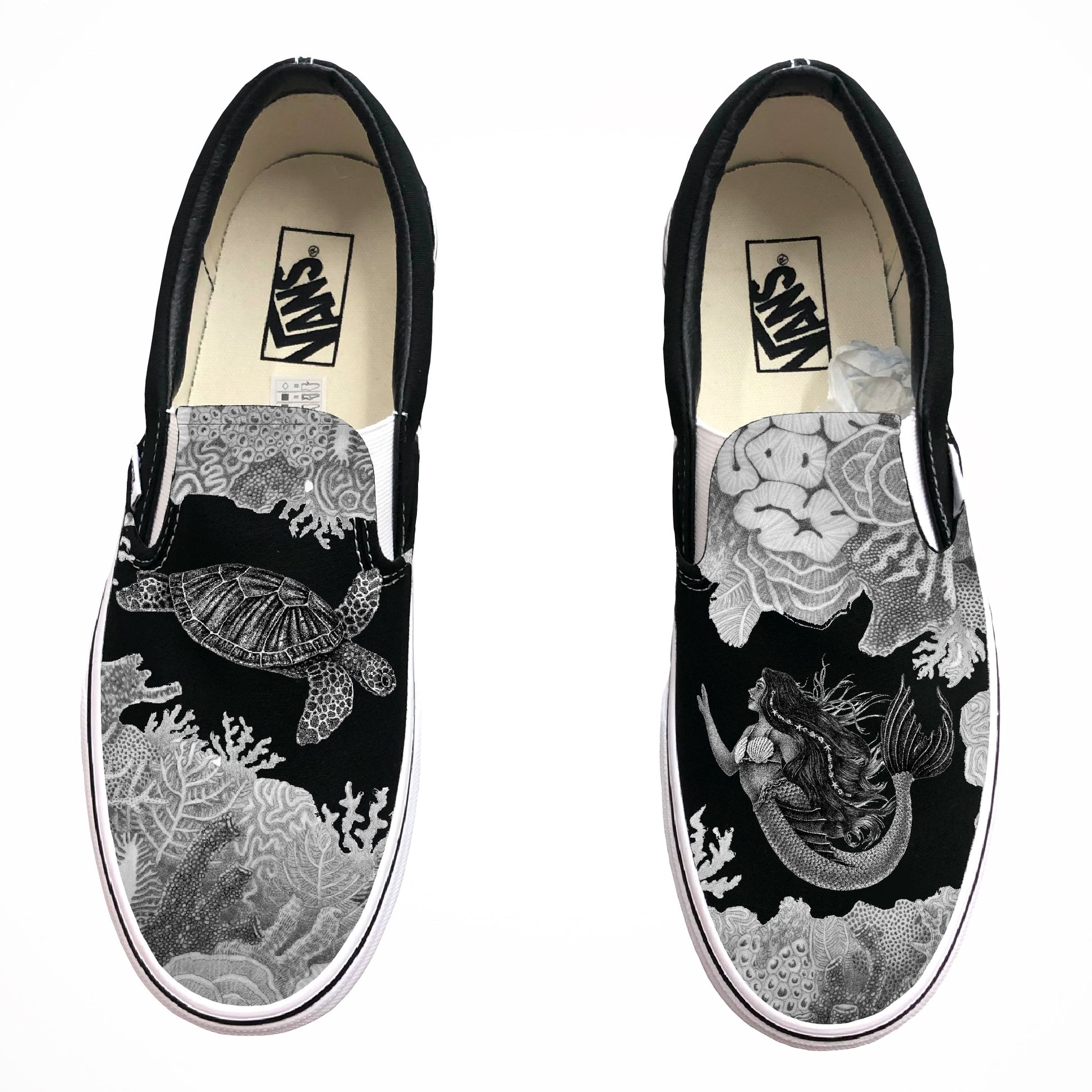 Mermaid themed custom Vans Slip On Sneakers – RAD Shirts Custom Printing