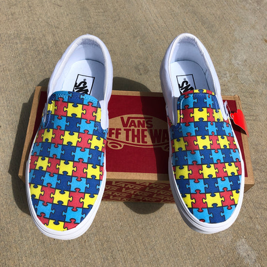 autism puzzle pieces vans shoes