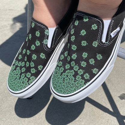 Kids Shoes - Clover Black Slip Ons
