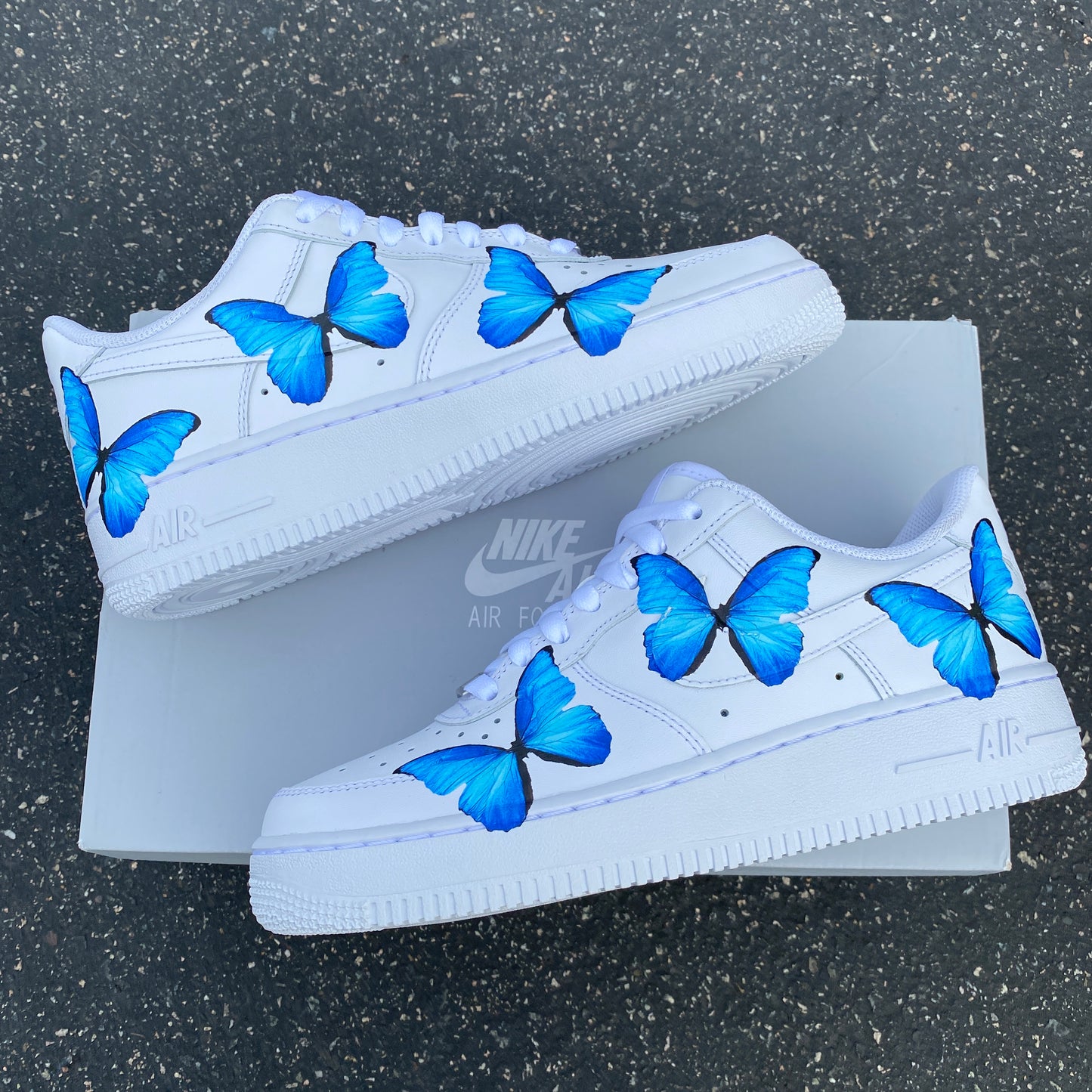 Custom Nike Air Force 1 Blue ButterFLY