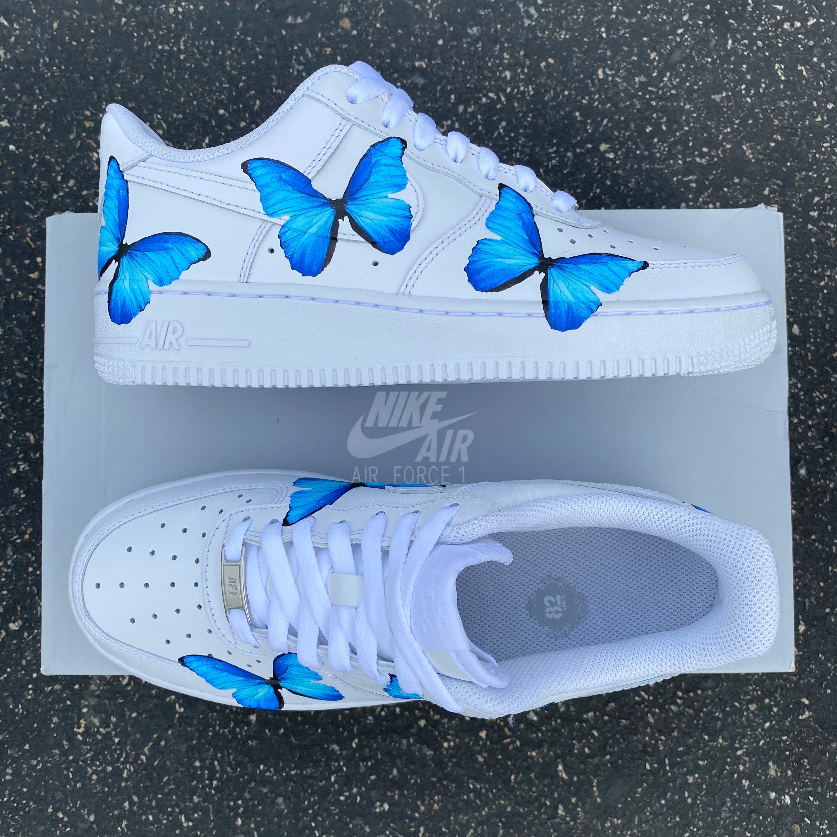 nike air force 1 blue butterfly