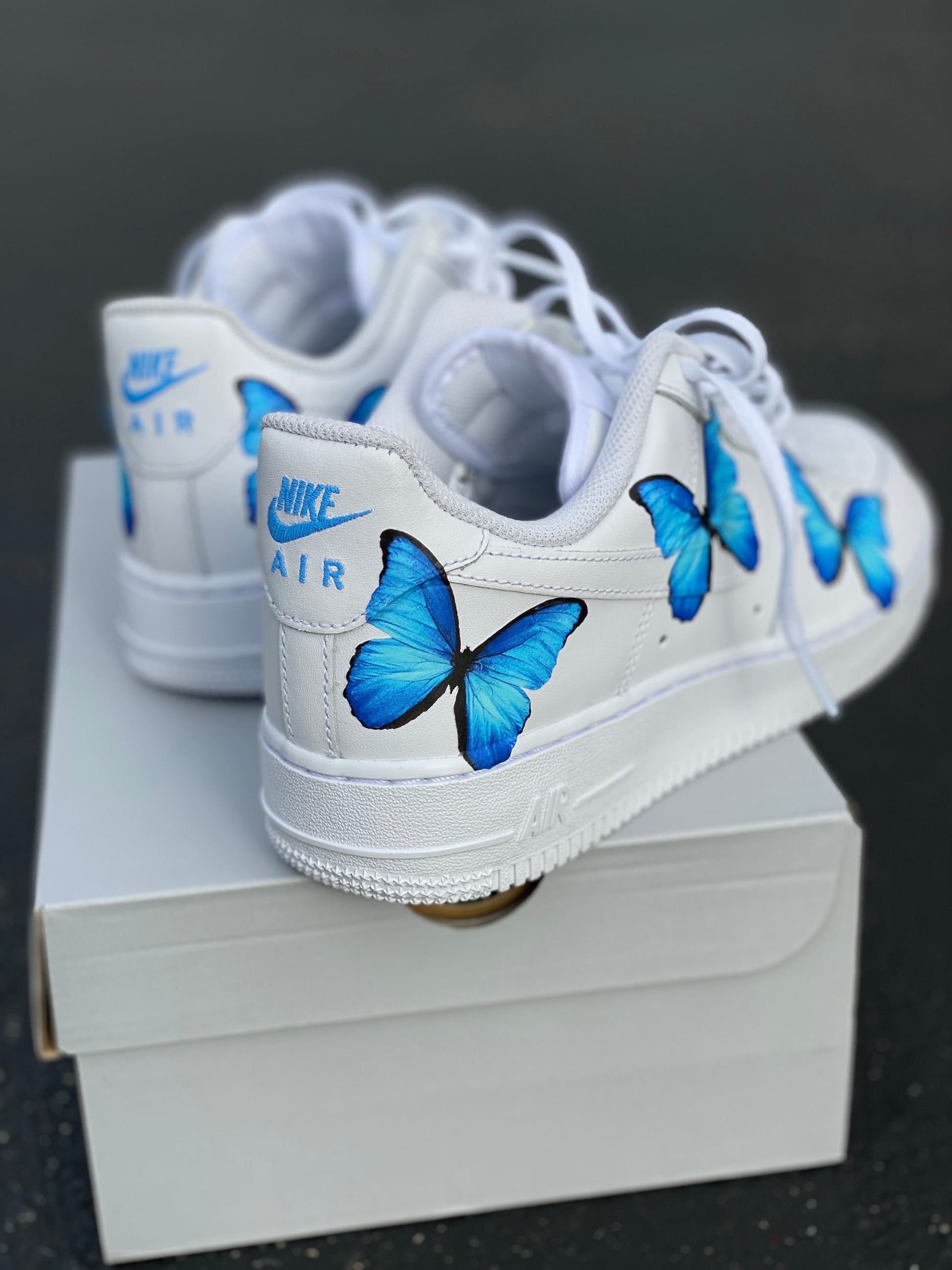 Custom Nike Air Force 1 Blue ButterFLY - Custom Nike Air Force 1 Shoes –  BlvdCustom