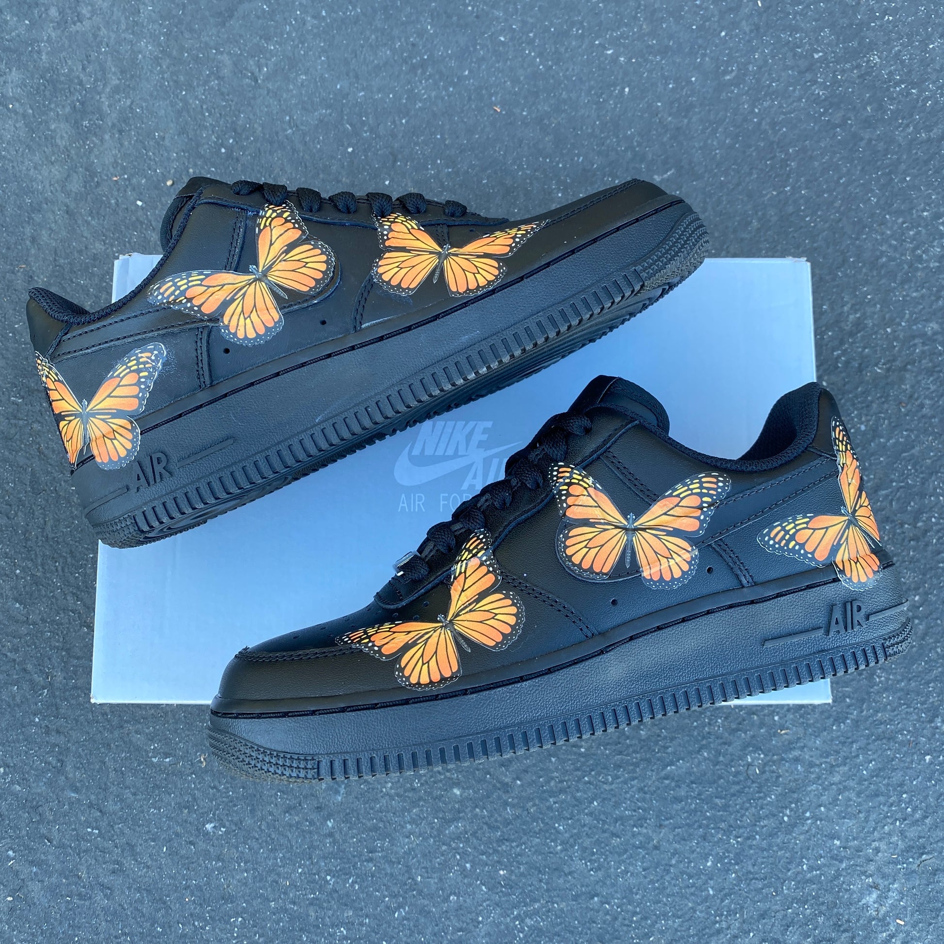 drip creations Nike Air Force 1 Multi Color Monarch Butterfly Custom  Sneaker 6 Y