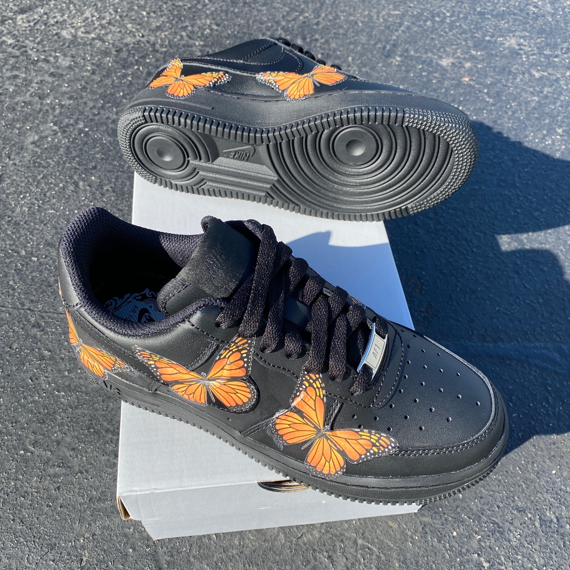 Custom Hand Painted Monarch Butterfly Nike Air Force 1 Low – B Street Shoes