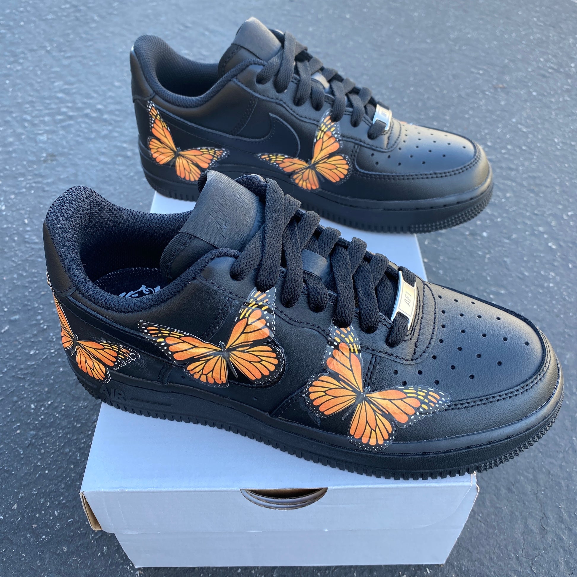 Custom Hand Painted Monarch Butterfly Nike Air Force 1 Low – B Street Shoes