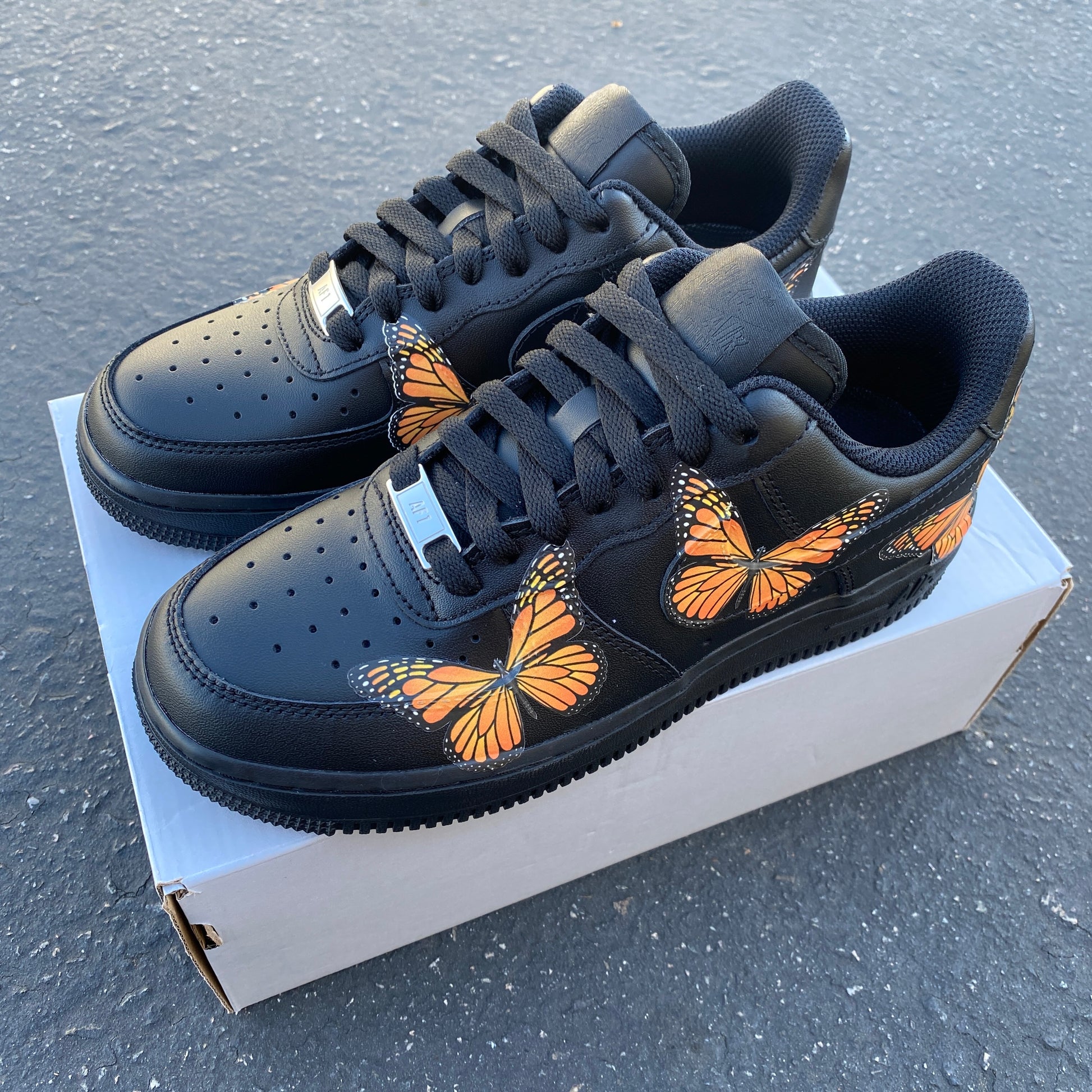 Custom Hand Painted Monarch Butterfly Nike Air Force 1 Low – B Street Shoes