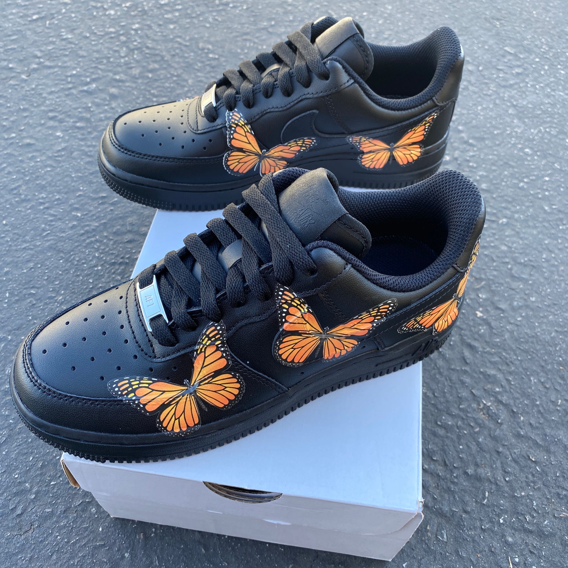 Custom Hand Painted Monarch Butterfly Nike Air Force 1 Low – B Street Shoes