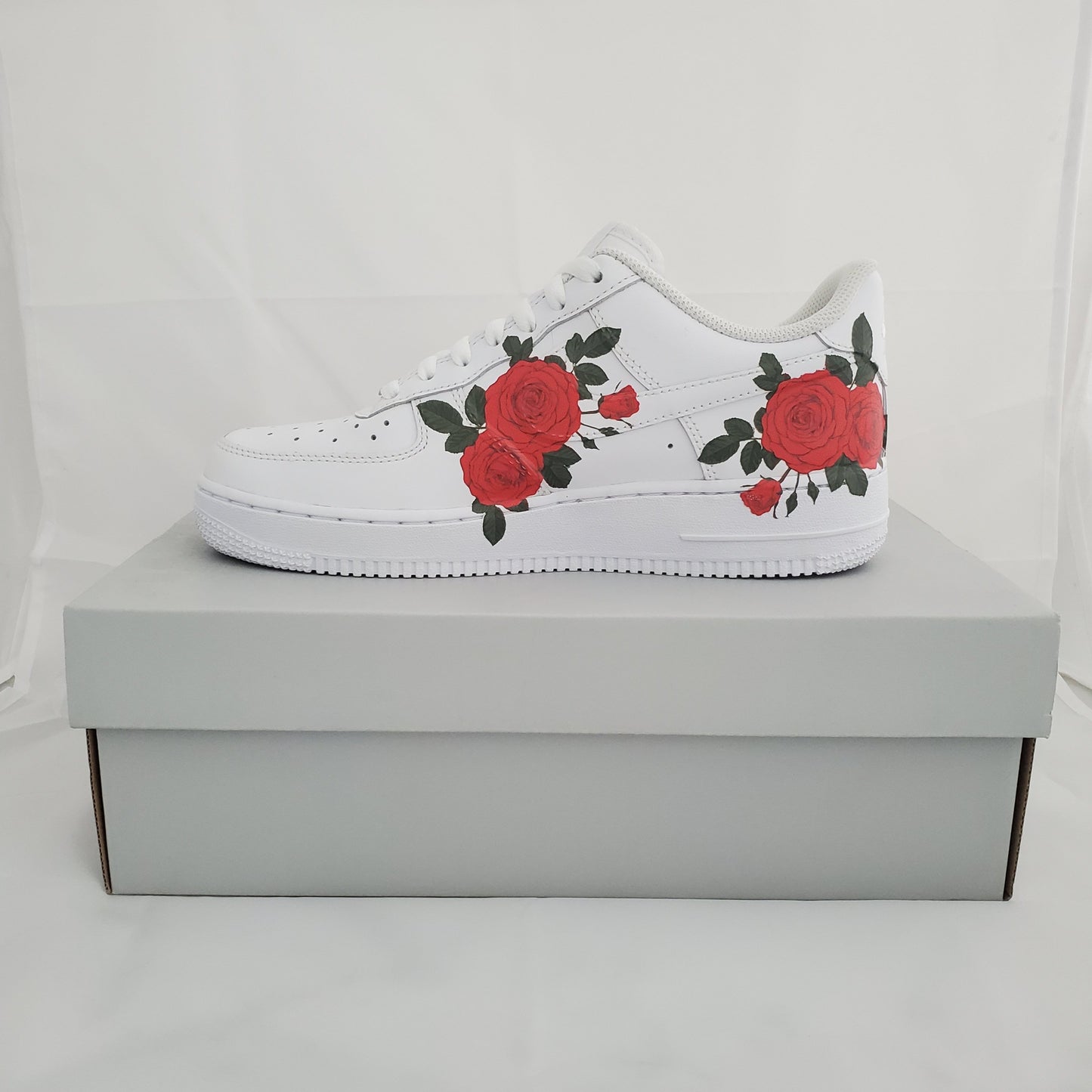 Custom Nike Air Force 1 Red Rose - Custom Nike Shoes