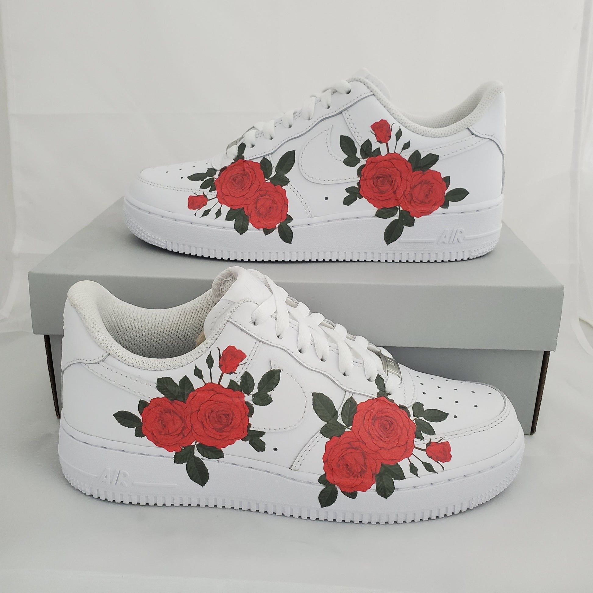 Custom Nike Air Force 1 Red Rose - Custom Nike Shoes – BlvdCustom