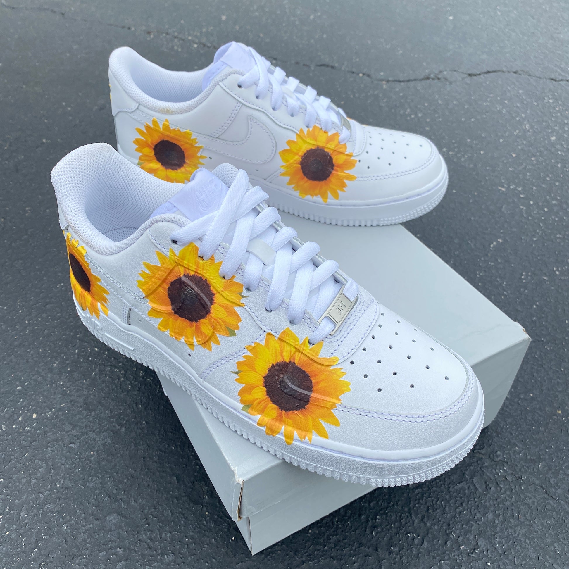 Custom Nike Air Force Sunflower Custom Nike Shoes – BlvdCustom