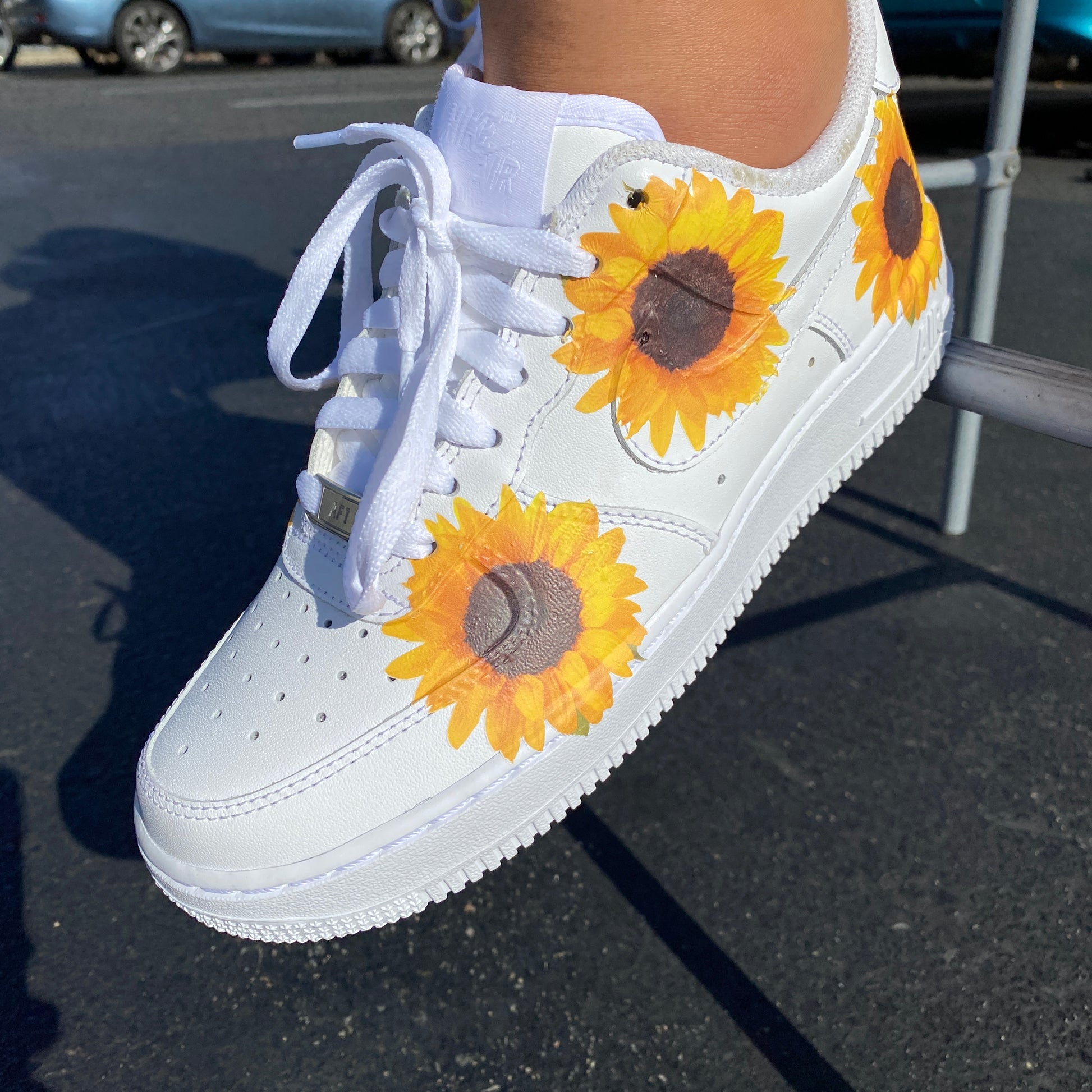 Hand Painted Custom Air Force 1 Low Yellow Pastel Sunflower 