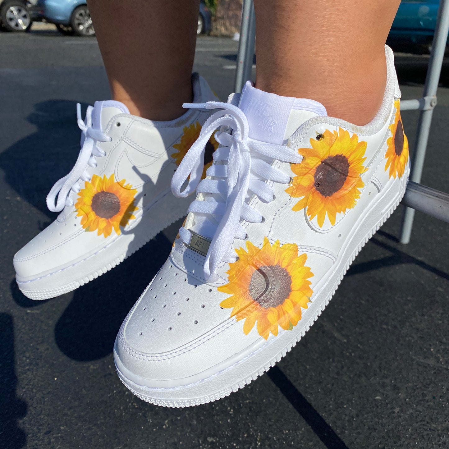 Black / Sunflower Yellow Floral Nike Air Force 1 Custom Sneaker