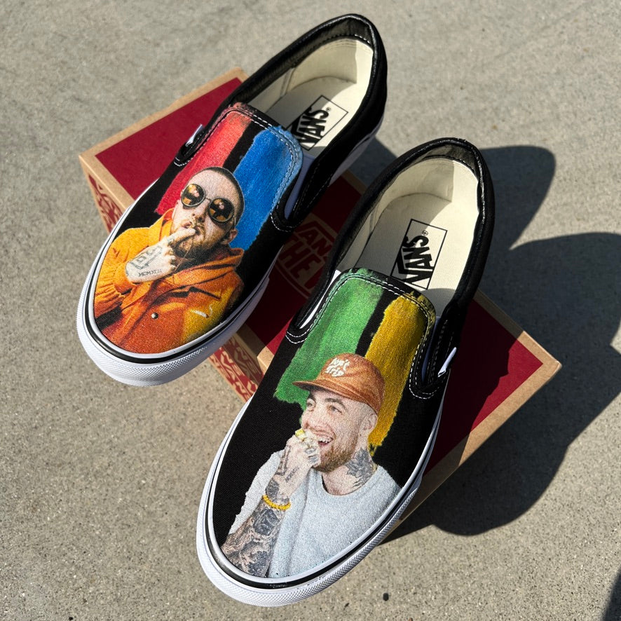 Mac Miller K.I.D.S. Custom Sneakers - Black Slip Ons