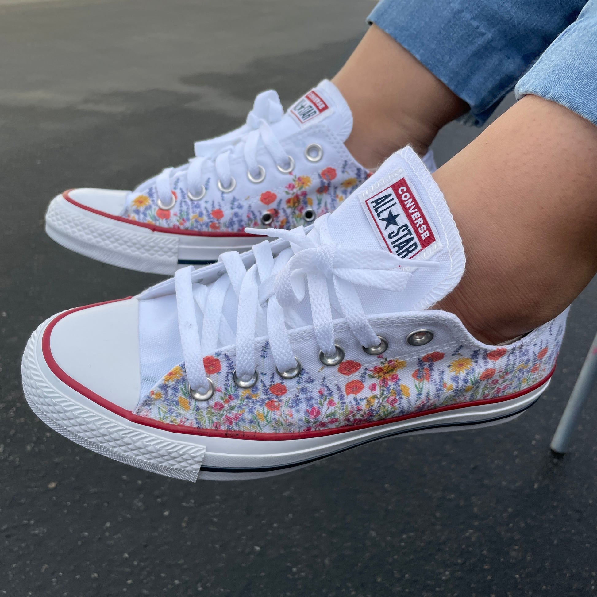 Flower Field - Custom Low Top Converse