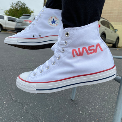 NASA Sneakers - Custom White High Tops