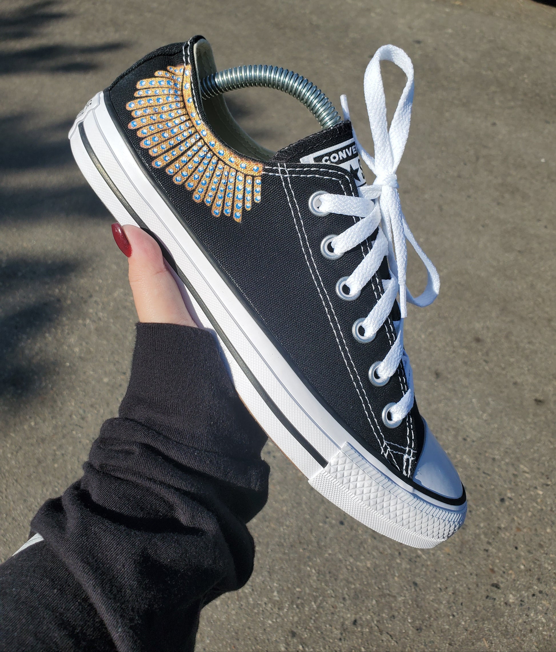 Rhinestone Converse Shoes With Spikes 