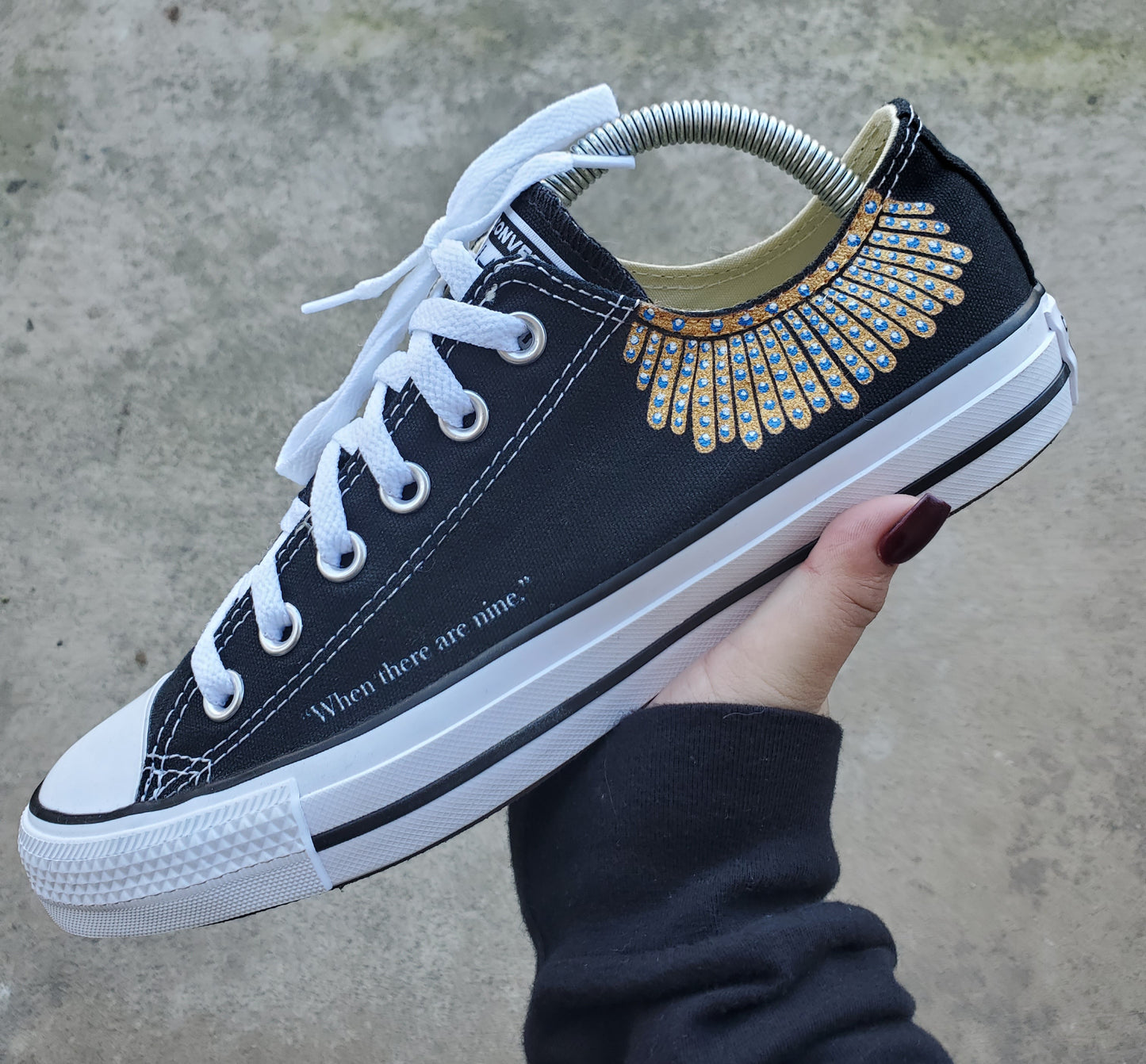 Custom Converse Shoe: Custom Design Supreme Court Justice Ruth Bader Ginsburg Dissent Collar
