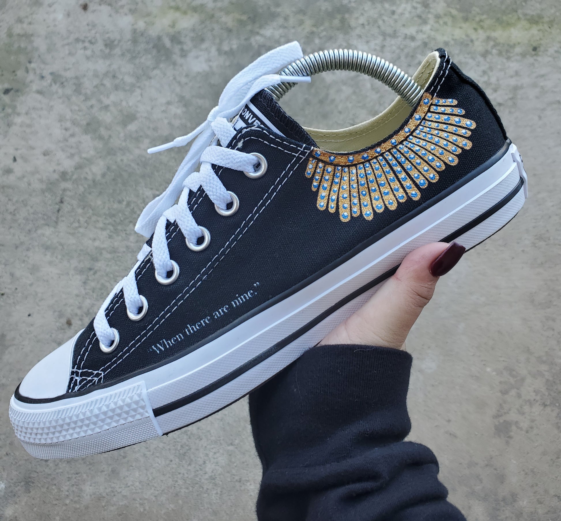 Custom Converse Shoe: Custom Design Supreme Court Justice Ruth Bader Ginsburg Dissent Collar