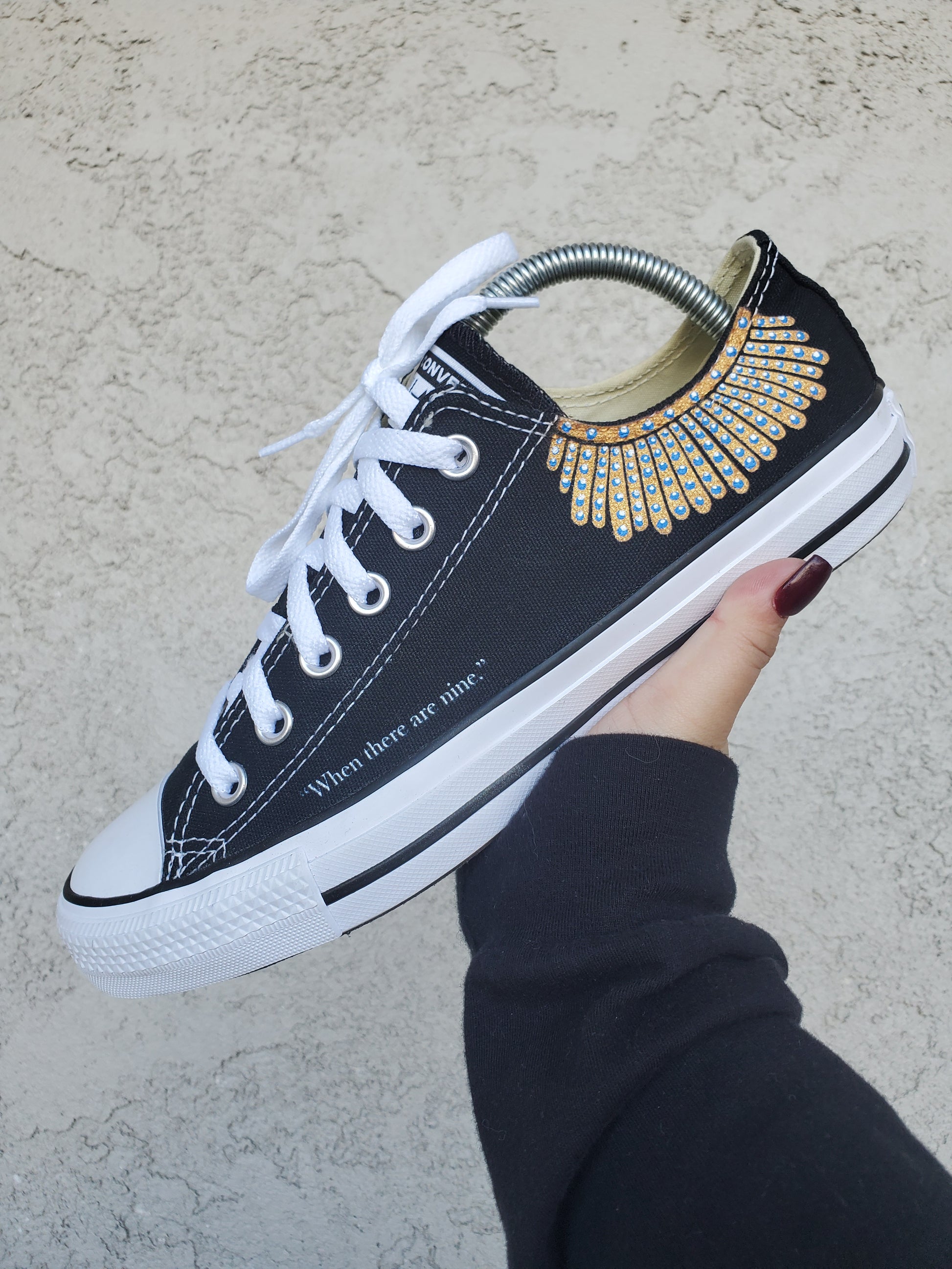 Custom Converse Shoe: Custom Design Supreme Court Justice Ruth Bader Ginsburg Dissent Collar