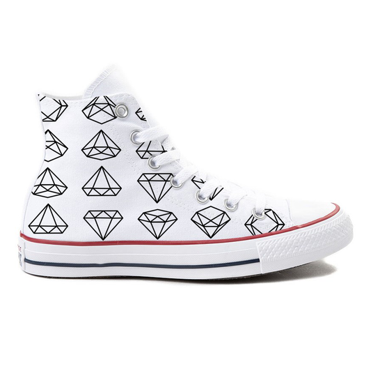 Custom Converse Shoes - Diamond High Tops