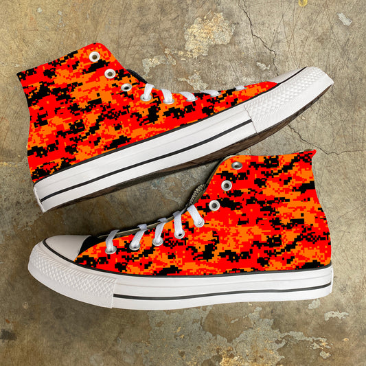 Custom Converse Shoes - Fall Digi Digital Pixel Camouflage Custom Converse