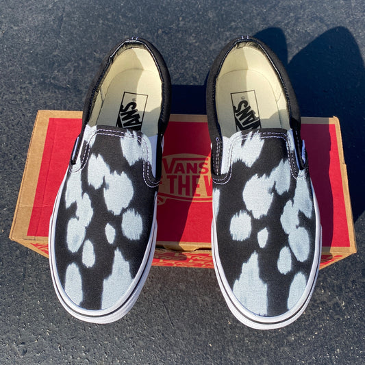 White Paint Splatter - Custom Slip On Vans