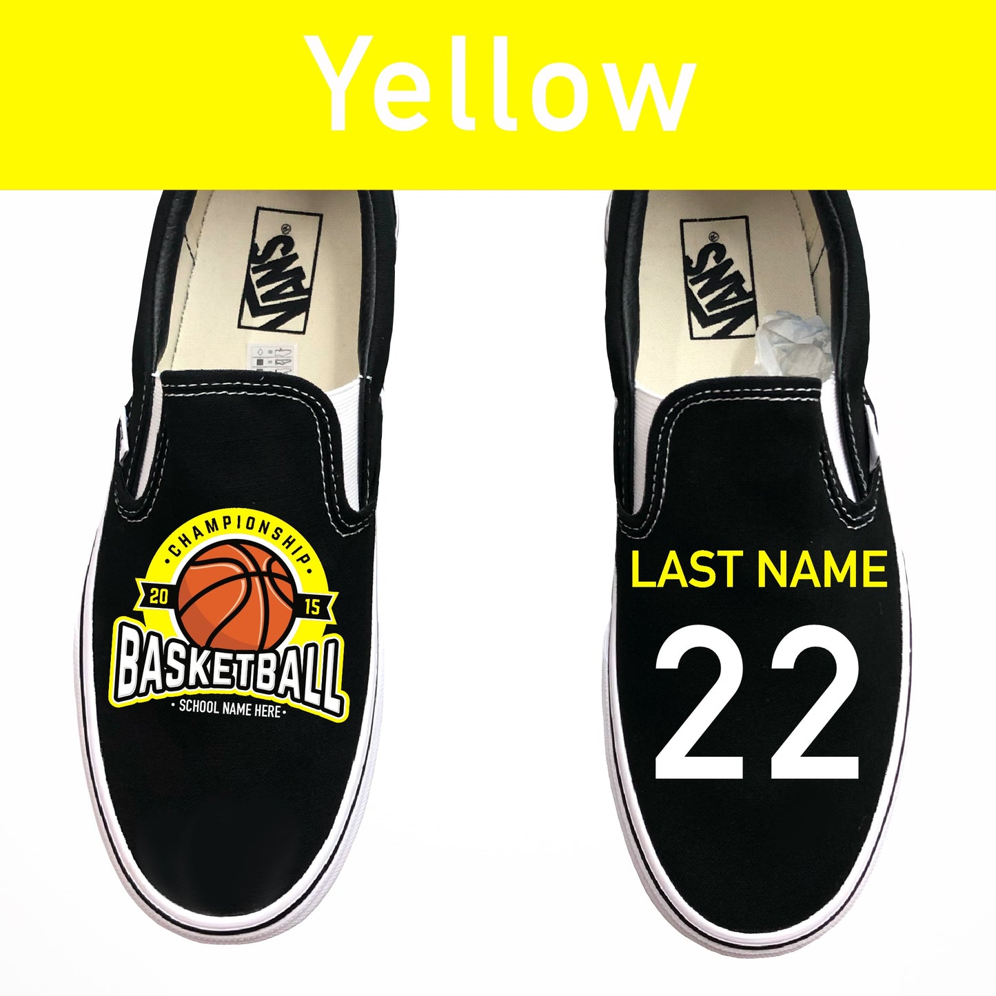Basketball Custom Shoes Jersey NO Fade - Multiple Colors Available - Custom Vans Shoes