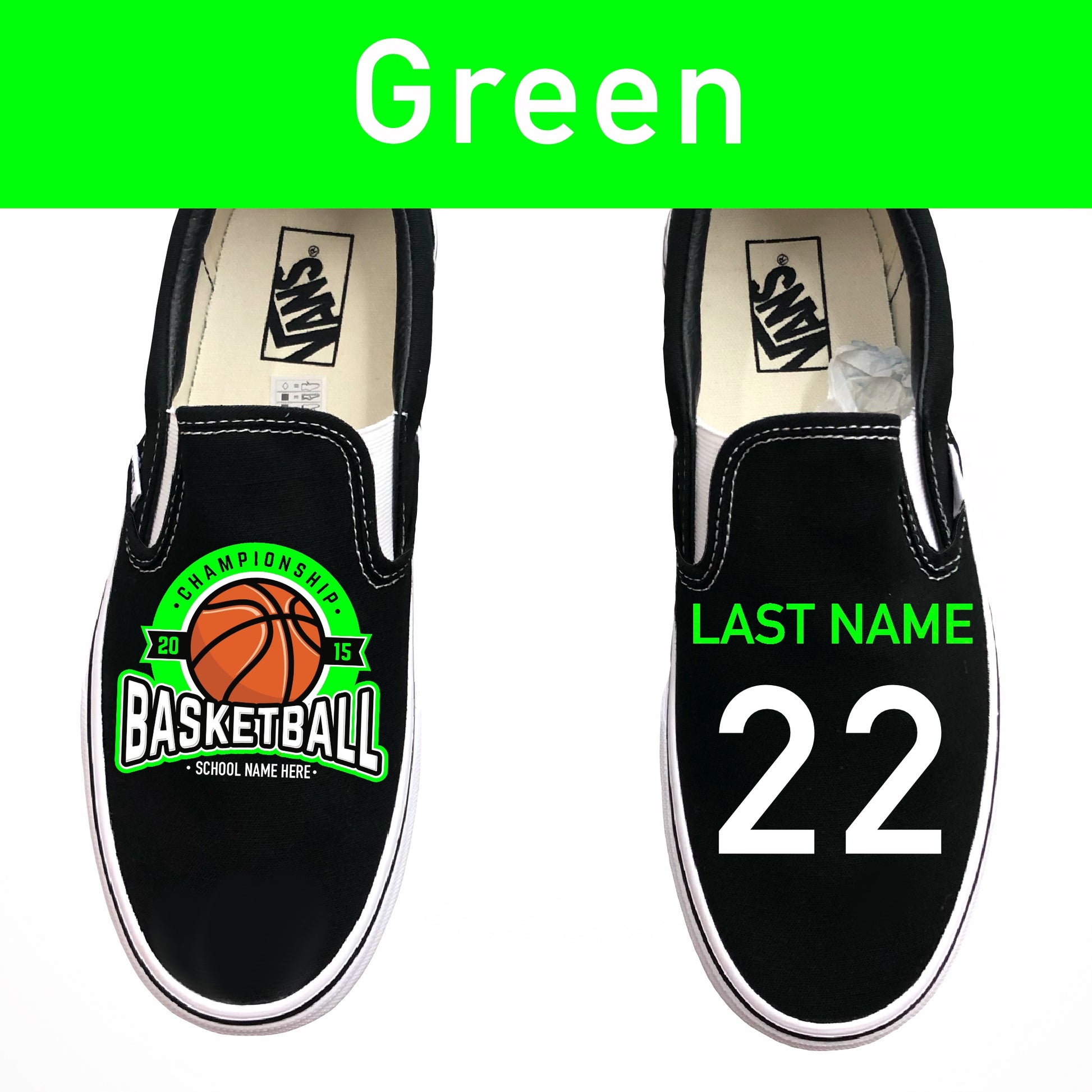Basketball Custom Shoes Jersey NO Fade - Multiple Colors Available - Custom Vans Shoes