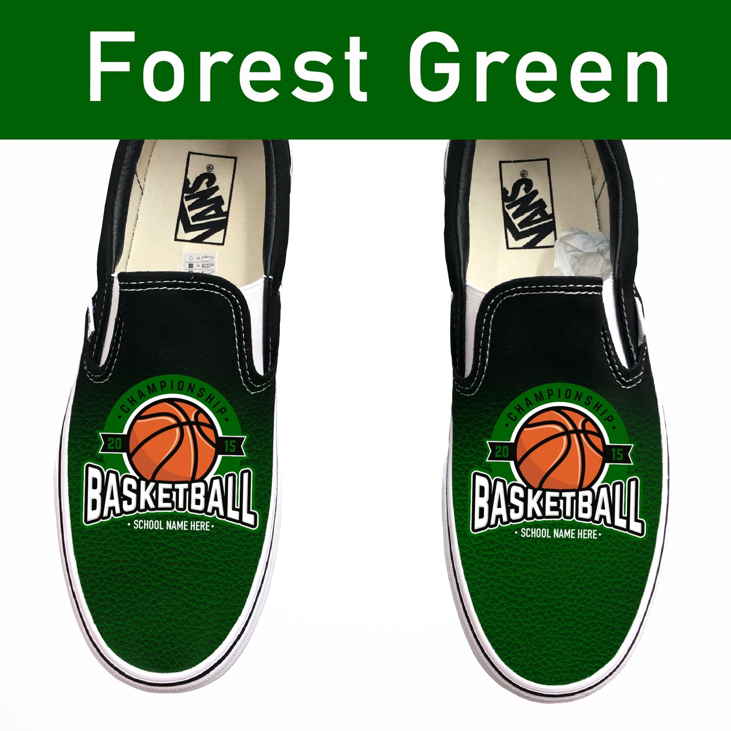 Basketball Custom Shoes Double Logo - Multiple Colors Available - Custom Vans Shoes