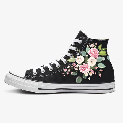 Pastel Rose - Custom Black High Tops