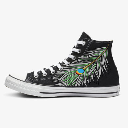 Peacock Feather - Custom Black High Tops