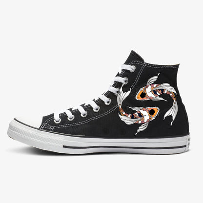 Koi Fish - Custom Black High Tops
