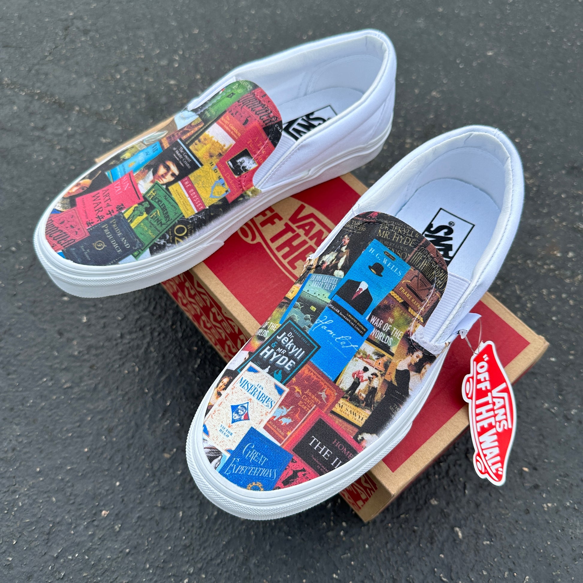 Custom white vans shoes Clearance