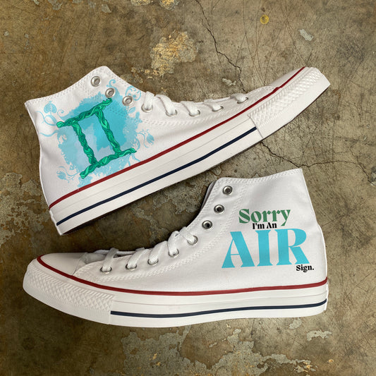 Gemini Air Sign Astrology Horoscope Zodiac - Custom Converse Shoes