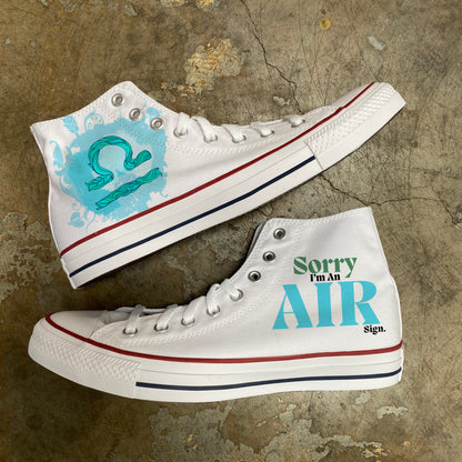 Libra Air Sign Astrology Horoscope Zodiac - Custom White High Top Converse