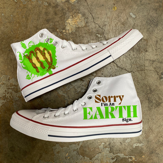 Virgo Earth Sign Astrology Horoscope Zodiac - Custom White High Top Converse