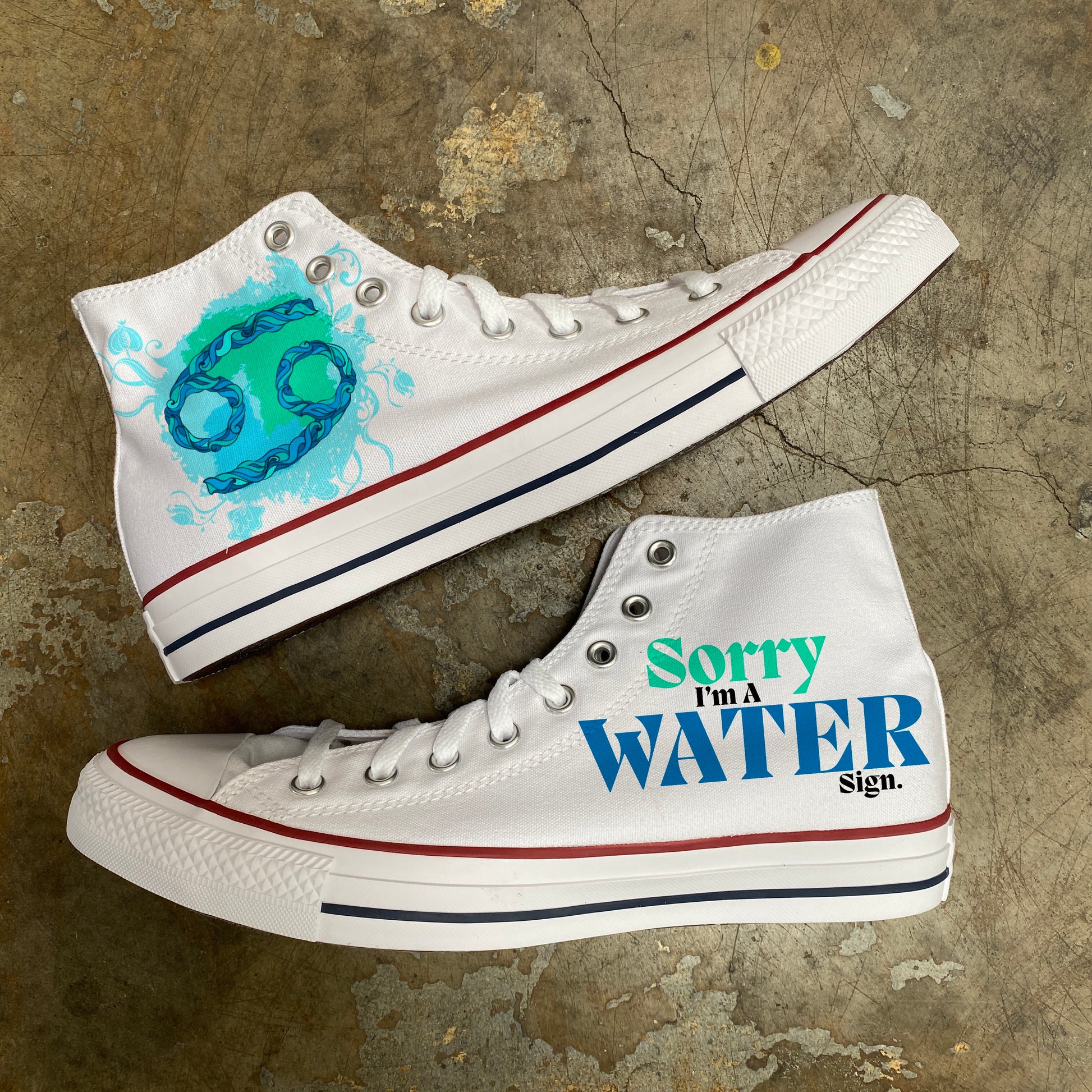 Viool Verder Fitness Cancer Water Sign Astrology Horoscope Zodiac - Custom Converse Shoes –  BlvdCustom