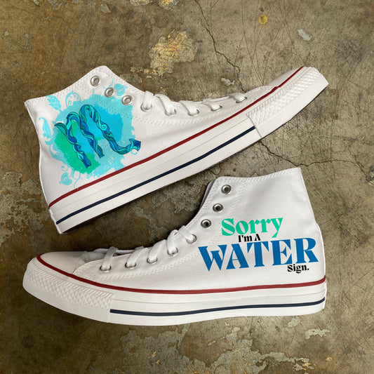 Scorpio Water Sign Astrology Horoscope Zodiac - Custom White High Top Converse