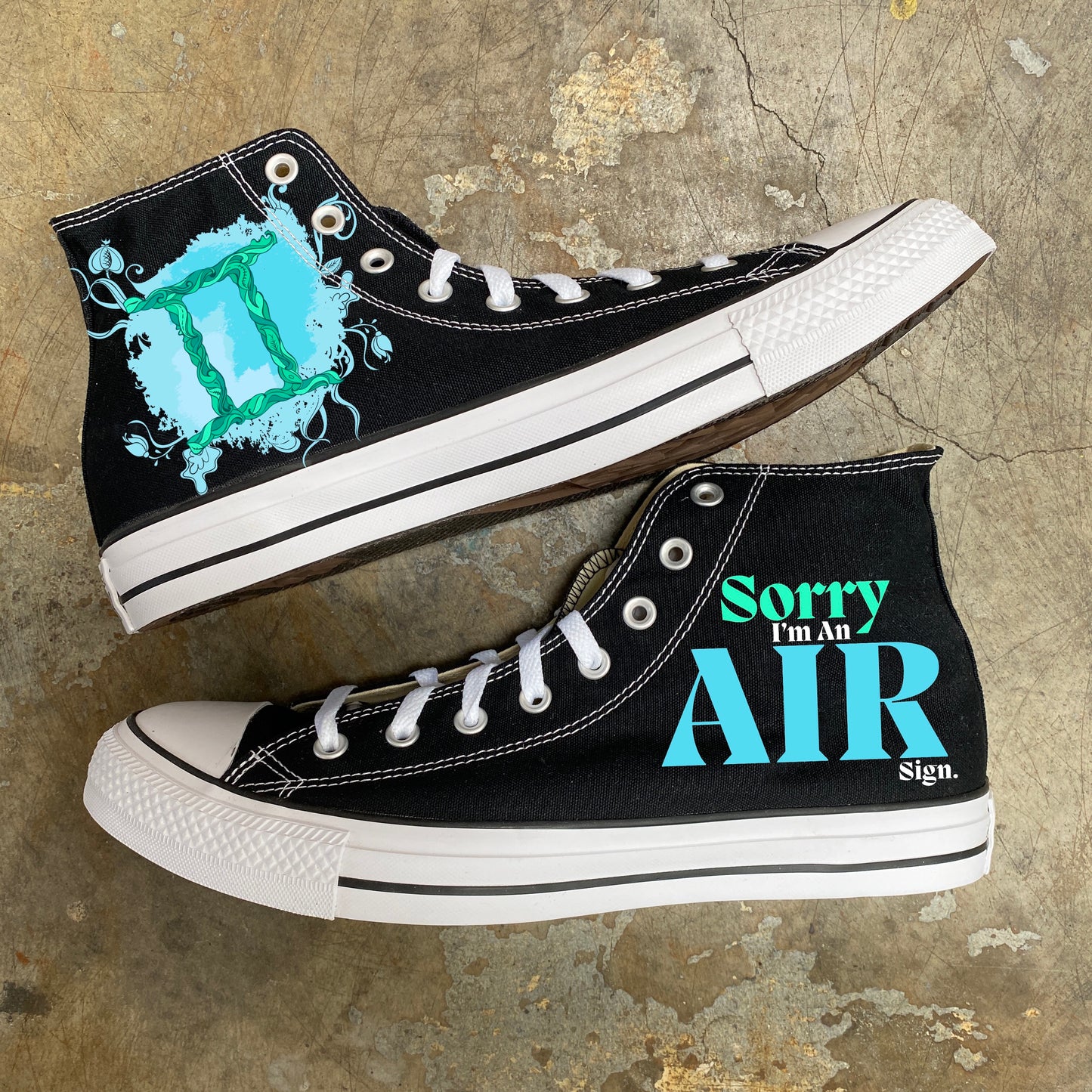 Gemini Air Sign Astrology Horoscope Zodiac - Custom Converse Shoes
