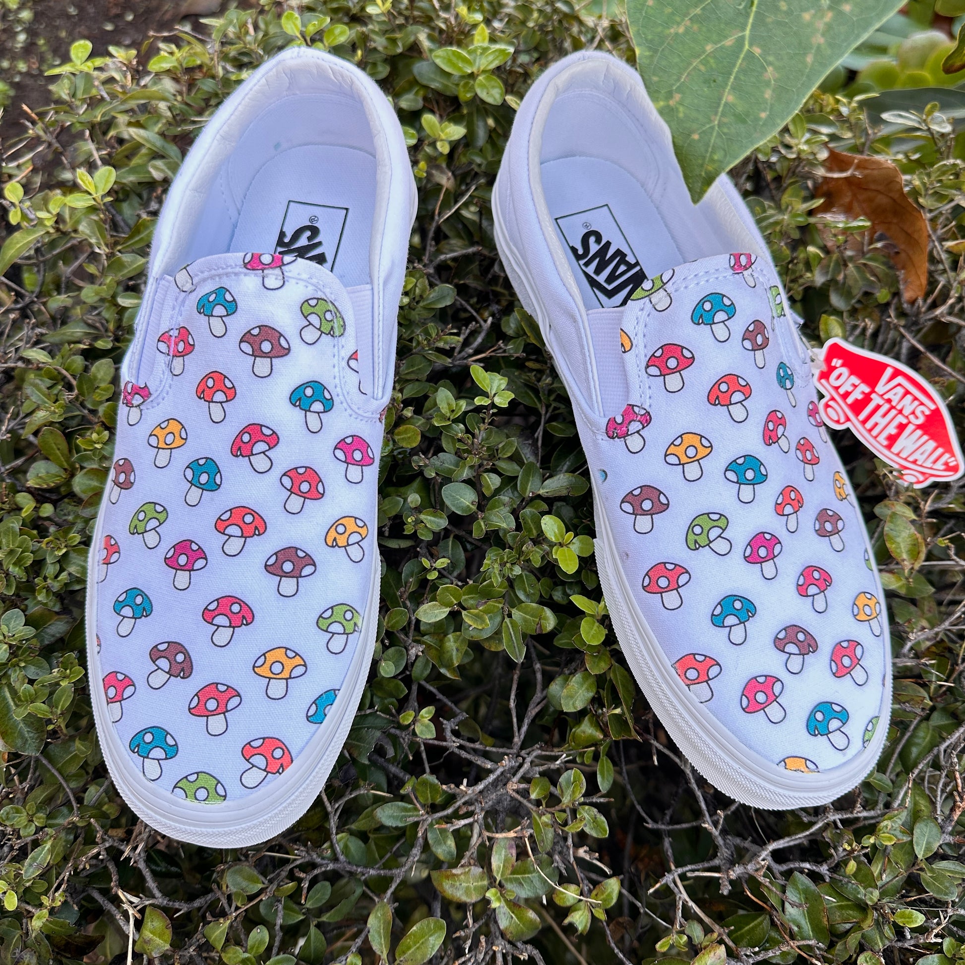 Mushroom themed custom Vans Slip On Sneakers – RAD Shirts Custom Printing