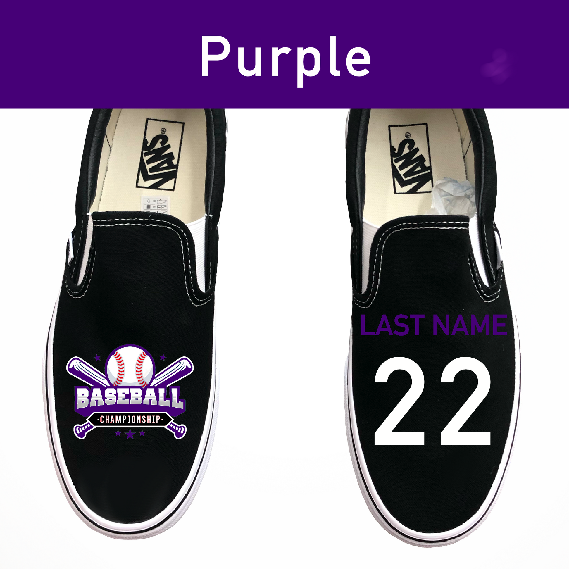Baseball Custom Shoes Jersey NO Fade - Multiple Colors Available - Custom Vans Shoes