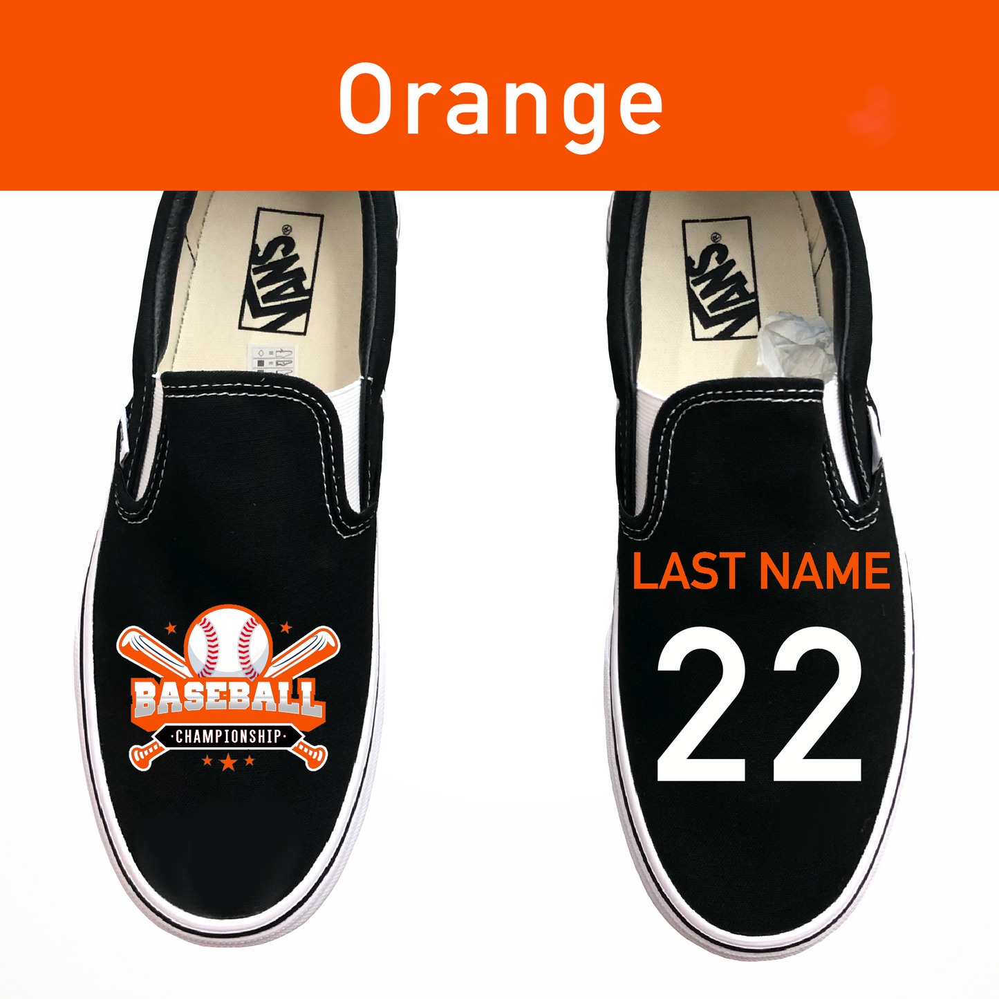 Baseball Custom Shoes Jersey NO Fade - Multiple Colors Available - Custom Vans Shoes