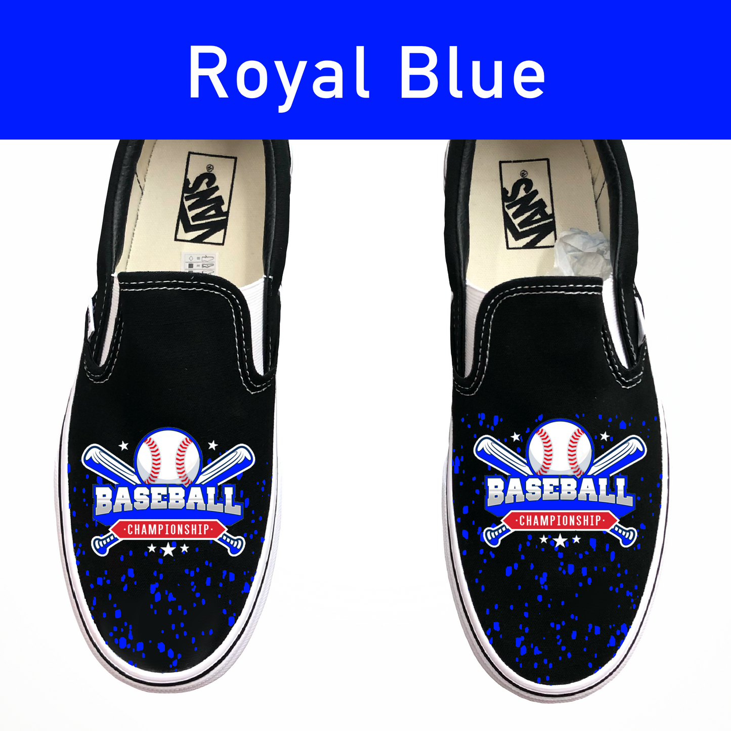 Baseball Custom Shoes Double Logo - Multiple Colors Available - Custom Vans Shoes