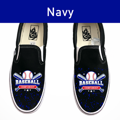 Baseball Custom Shoes Double Logo - Multiple Colors Available - Custom Vans Shoes