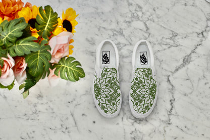 Custom Vans Shoes - Custom White Slip On Shoes for Custom Wedding