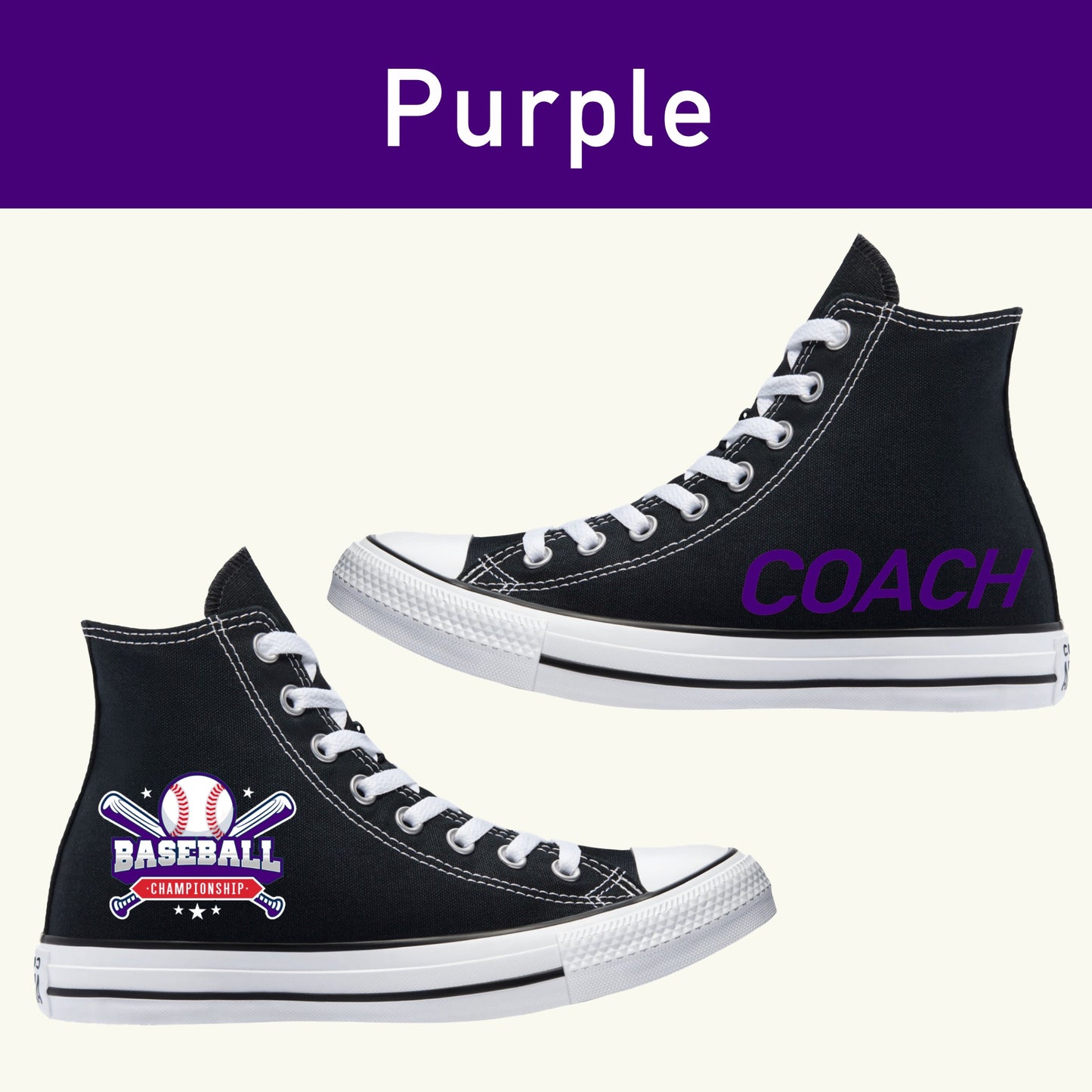 Baseball Sneakers Coaches Gift - Multiple Colors Available - Custom Converse Shoes